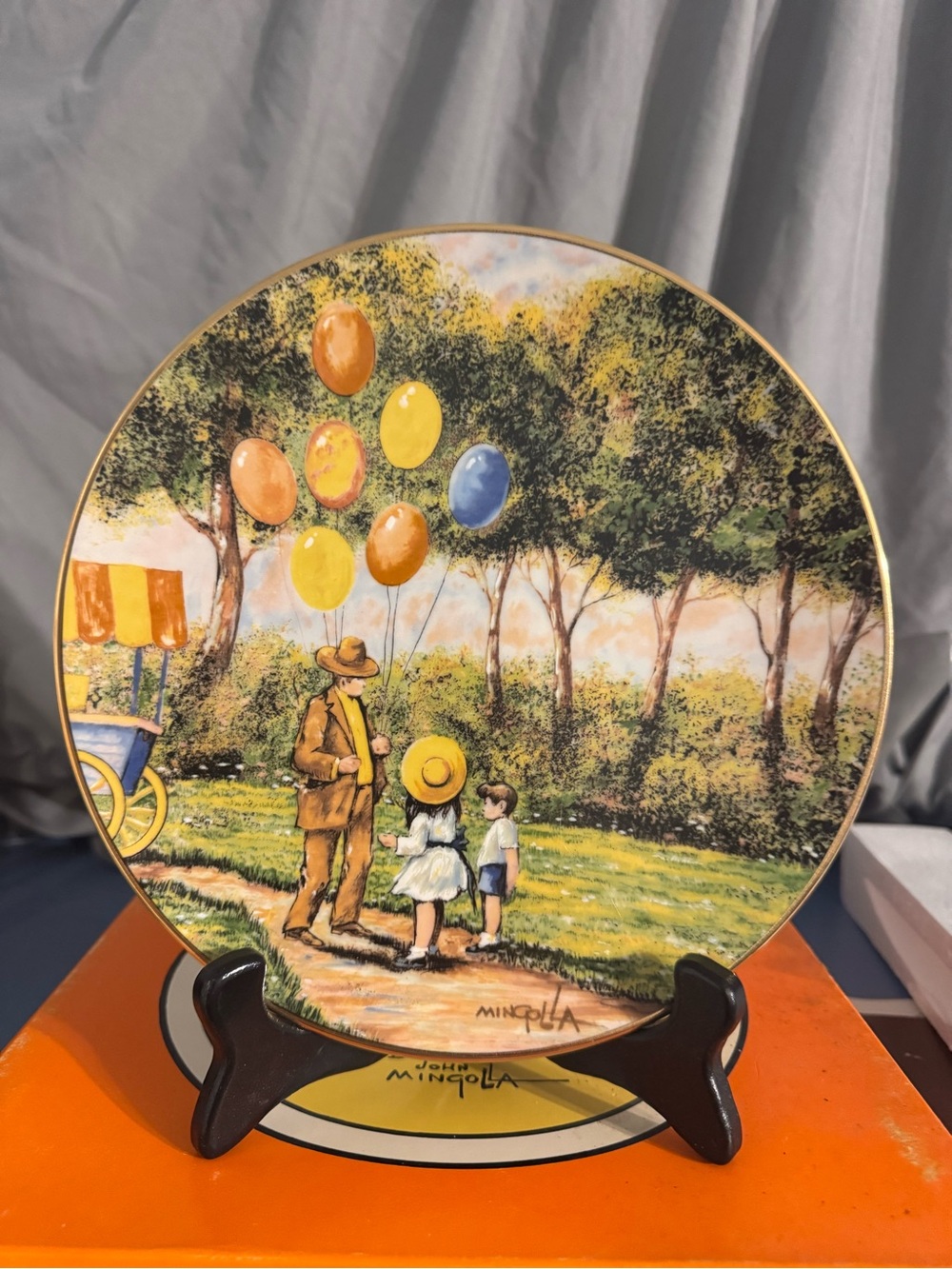 Balloon Park Decorative Wall Plate — Yellow & Orange Accents